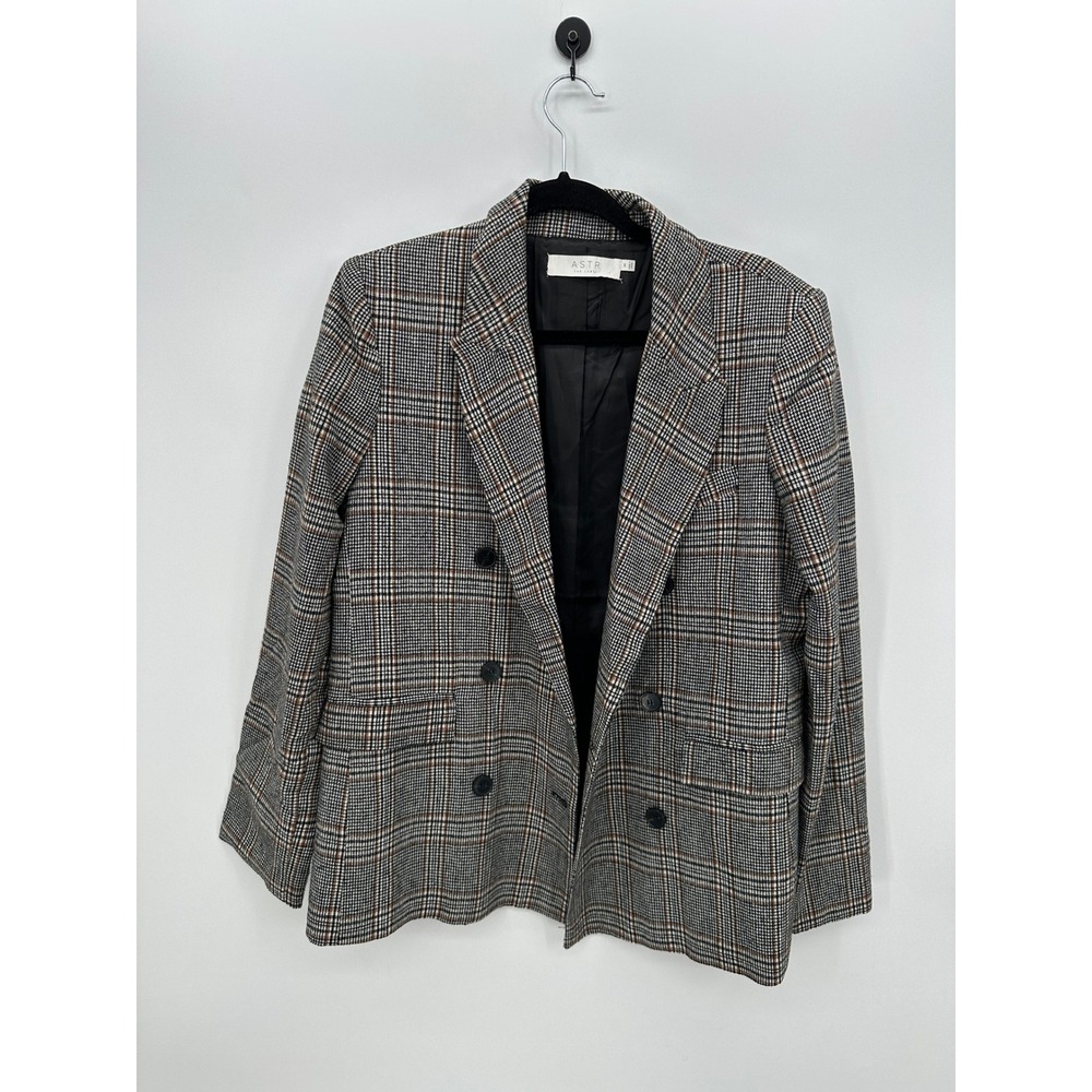 ASTR the Label Plaid Double Breasted Blazer Sz M Career Office‎ Minimalist